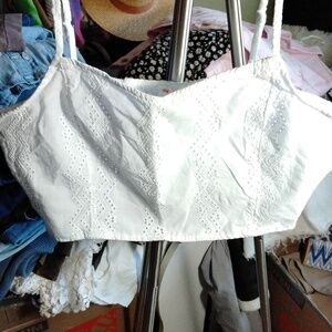 Eyelet cotton bra top.